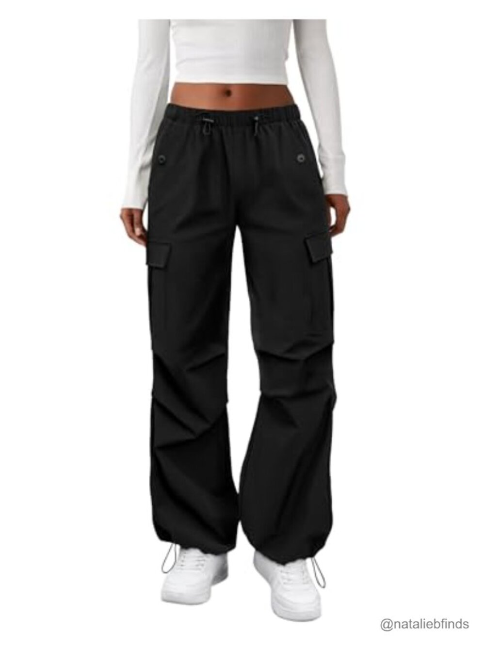 Waterproof Hiking Cargo Pants Women Baggy Parachute with Pockets Quick Dry
